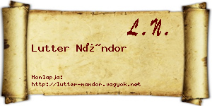 Lutter Nándor névjegykártya
